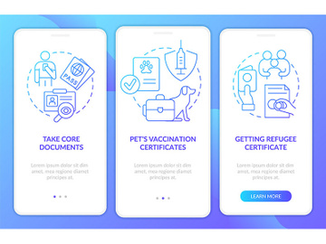 Belongings and documents blue gradient onboarding mobile app screen preview picture