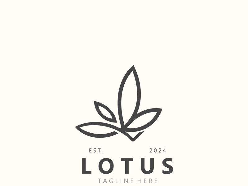 Lotus flower minimalist design, elegance Lotus flower logo template