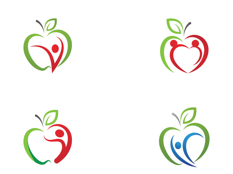 Healthy apple vector icon