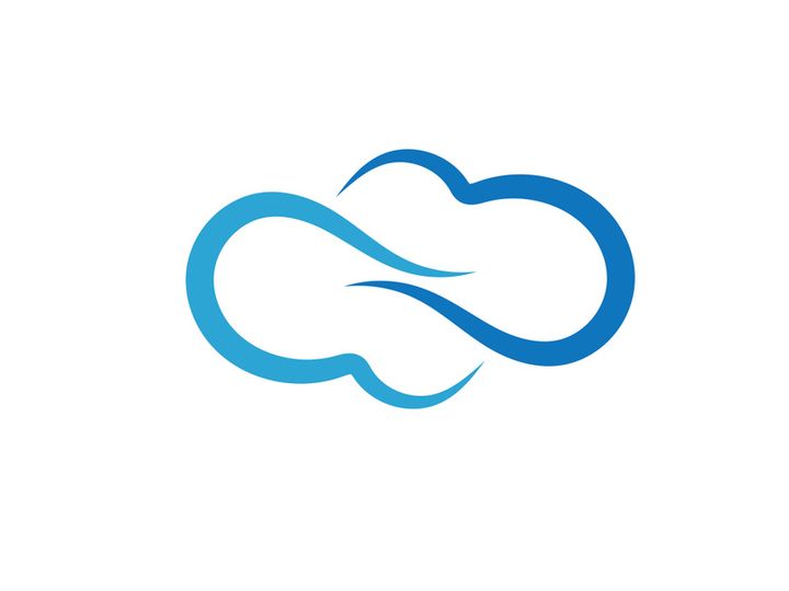 Blue cloud icon logo vector