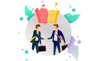 deal with to businessman and a handshake illustration vector icon