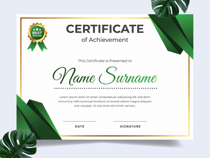 Modern certificate design template