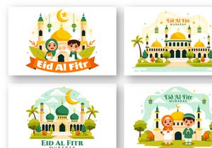 9 Happy Eid Al-Fitr Mubarak Illustration