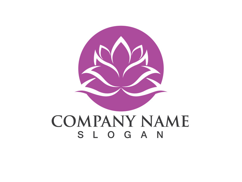 People yoga health in lotus flower logo