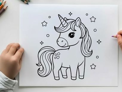 Cute unicorn cartoon smiling magic fantasy vector illustration