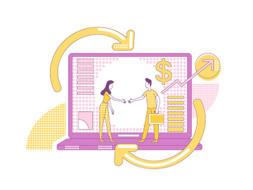 Affiliate marketing thin line concept vector illustration preview picture