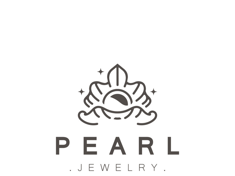 Pearl Shell or jewelry logo elegant and luxury beauty and fashion