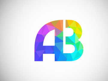 Initial Letter A B Low Poly Logo Design Vector Template. Graphic Alphabet Symbol For Corporate Business Identity preview picture