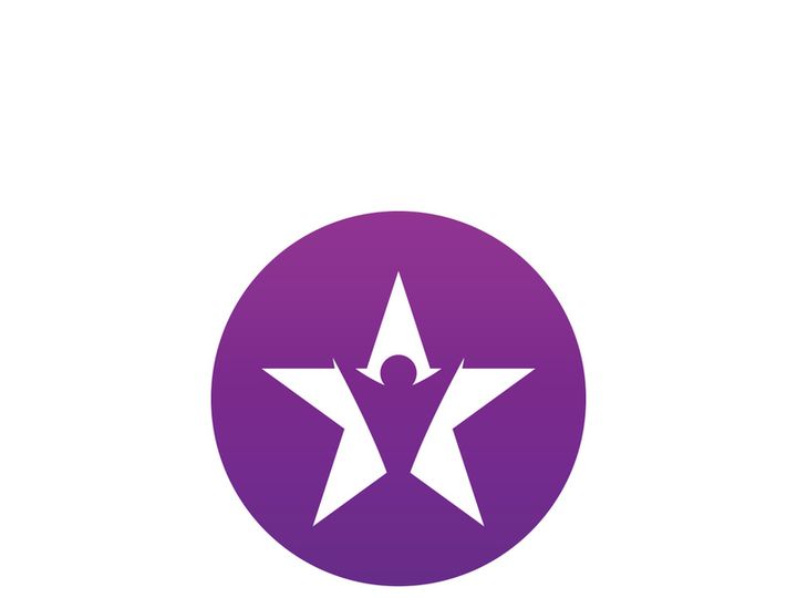 People star logo design to achieve a success or dream.