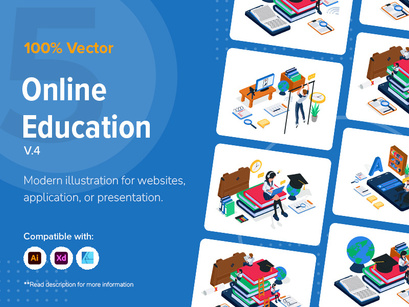 Online education illustration v4