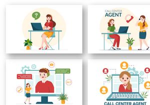 12 Call Center Agent Illustration