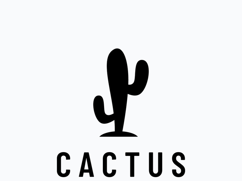 cactus plant logo template.