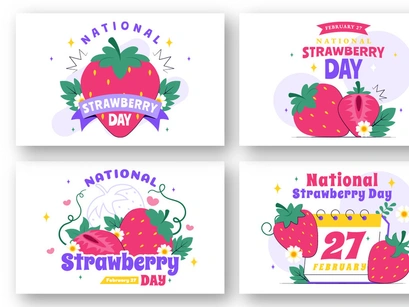 10 National Strawberry Day Illustration