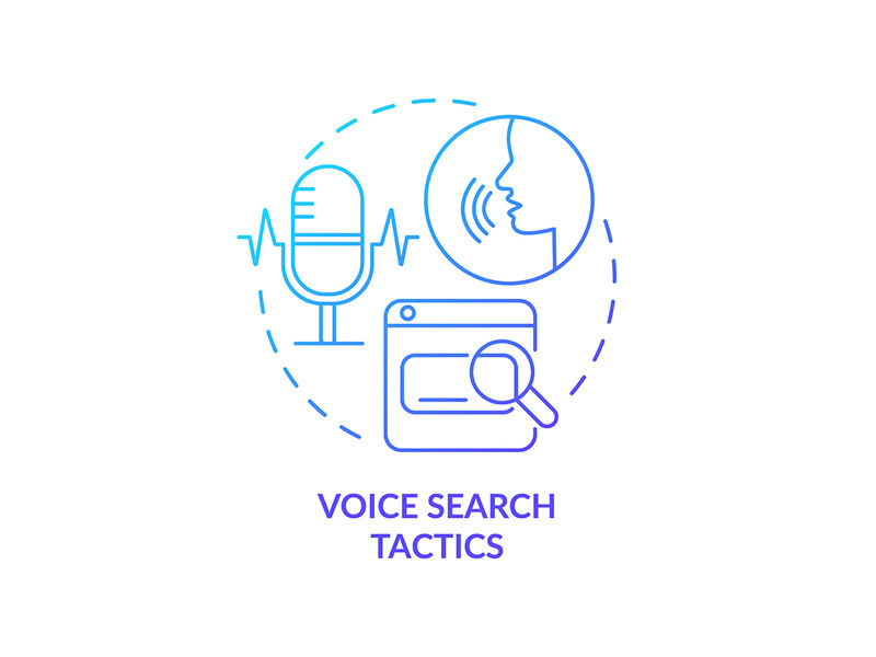 Voice search tactics blue gradient concept icon