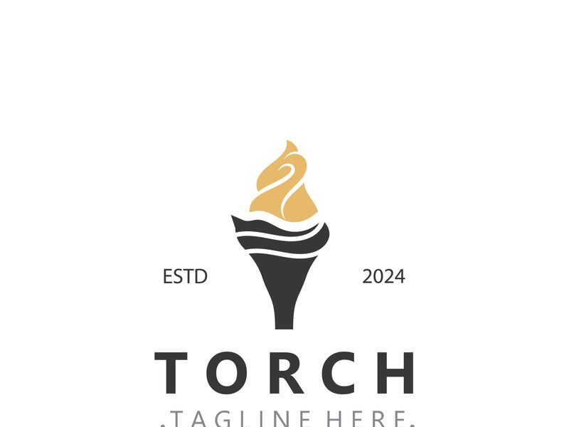 Torch logo Graphic, Olympics flame Modern Design Element simple minimalist