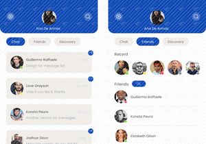Chat and Friends screens for Social app