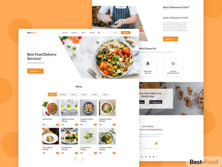 Best Food Landing Page