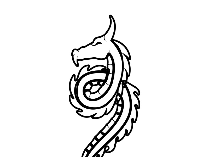 Dragon illustration icon design template vector