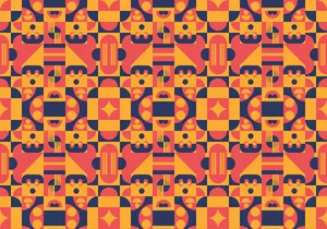 Red Blue Green Abstract geometric pattern