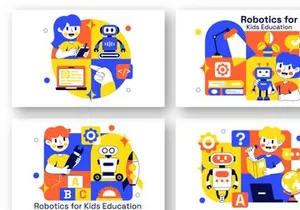 10 Robotics Kids Education Illustration