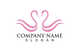 Swan Bird Love Symbol Logo Vector