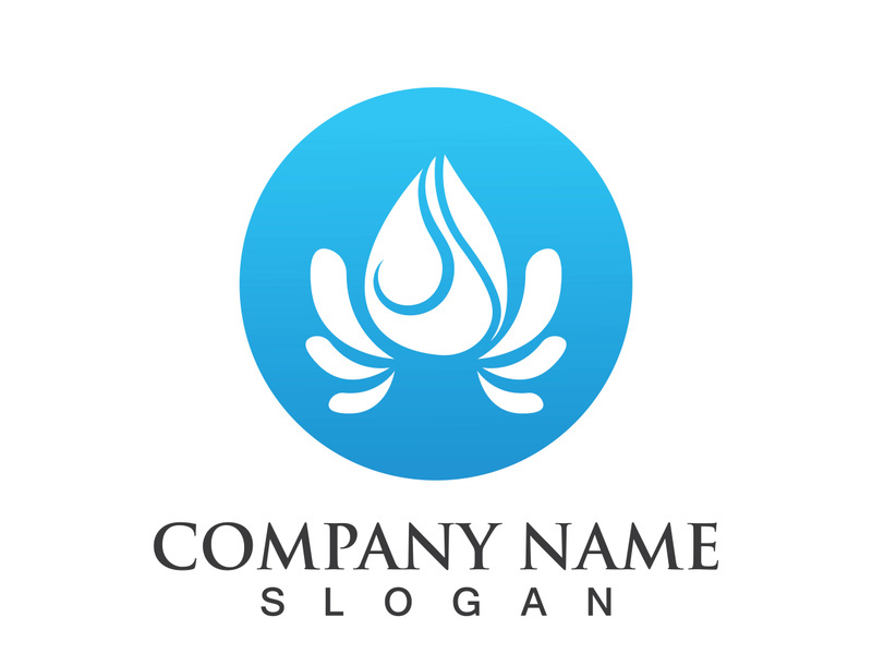 Blue water drop vector logo icon illustration images