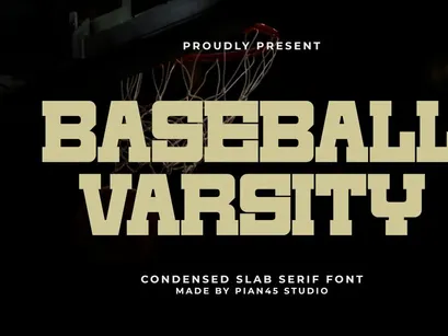 Baseball Varsity - Condensed Slab Serif Font