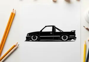 Silhouette of a sleek black sports car with distinctive design features