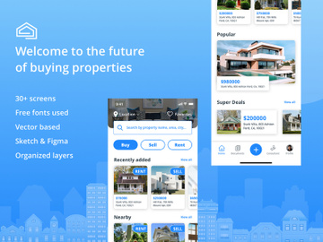 Real estate App UI kit preview picture