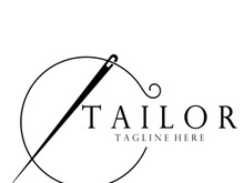 tailor logo icon illustration template combination of buttons for clothes, thread and sewing machine, for clothing product design, convection companies, fashion in vector form