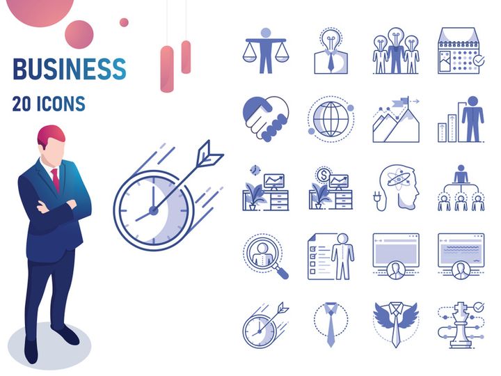 Bleu : Business And Finance IconSet