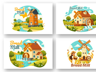 9 Bread Mill Design Illustration