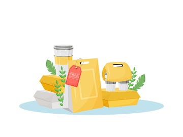 Prepared food targeted delivery flat concept vector illustration preview picture