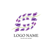 Fresh lavender flower logo vector flat design