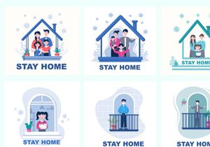 14 Stay at Home Flat Design
