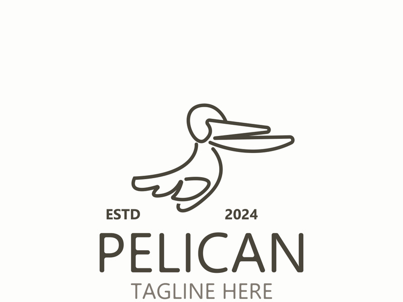 Pelican bird silhoutte vintage logo vector illustration template icon graphic design