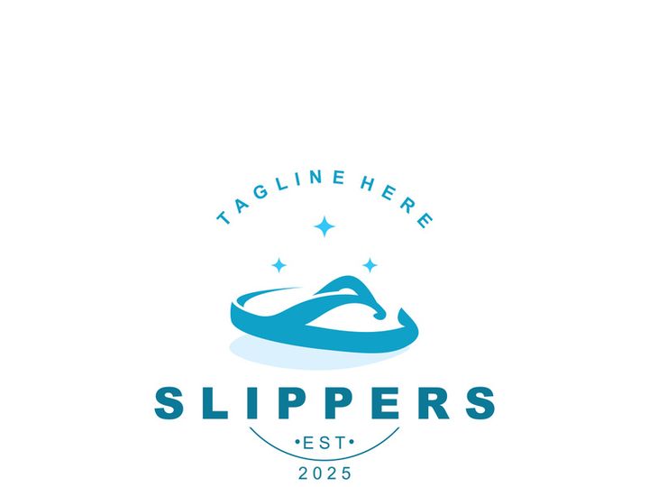 Slippers Logo creative Design vintage Concept Illustration Symbol Icon