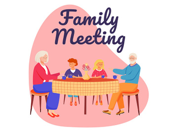 Family meeting social media post mockup preview picture