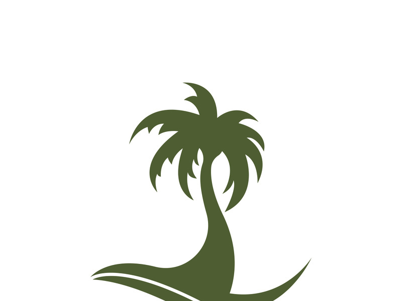 Palm logo icon template and symbol vector tree design