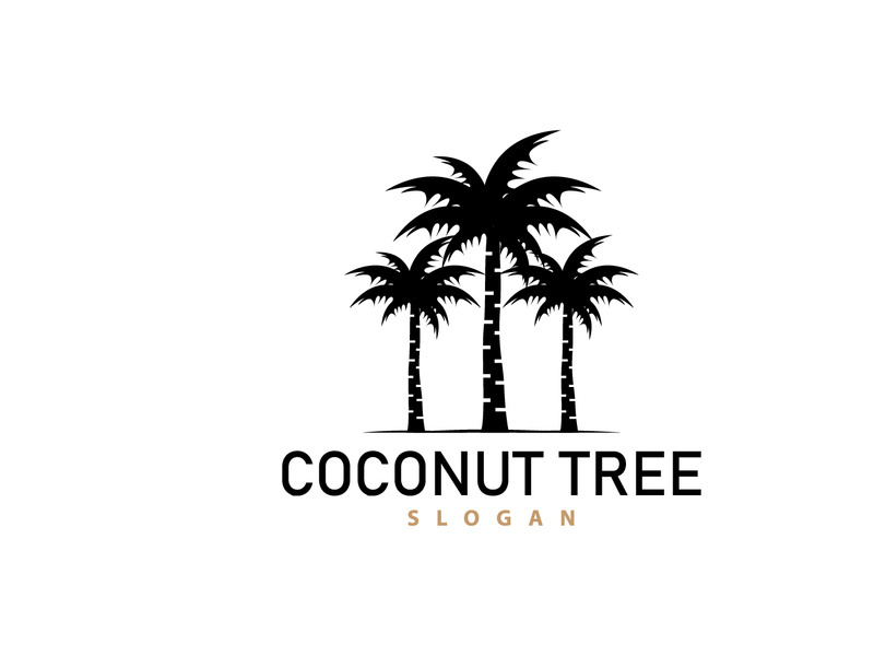 Coconut Tree Logo, Palm Tree Plant Vector