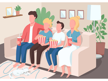 Family entertainment flat color vector illustration preview picture