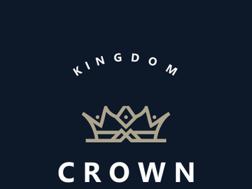 Premium style crown logo vintage abstract symbol. Royal king icon. Modern luxury brand element sign. Vector illustration preview picture