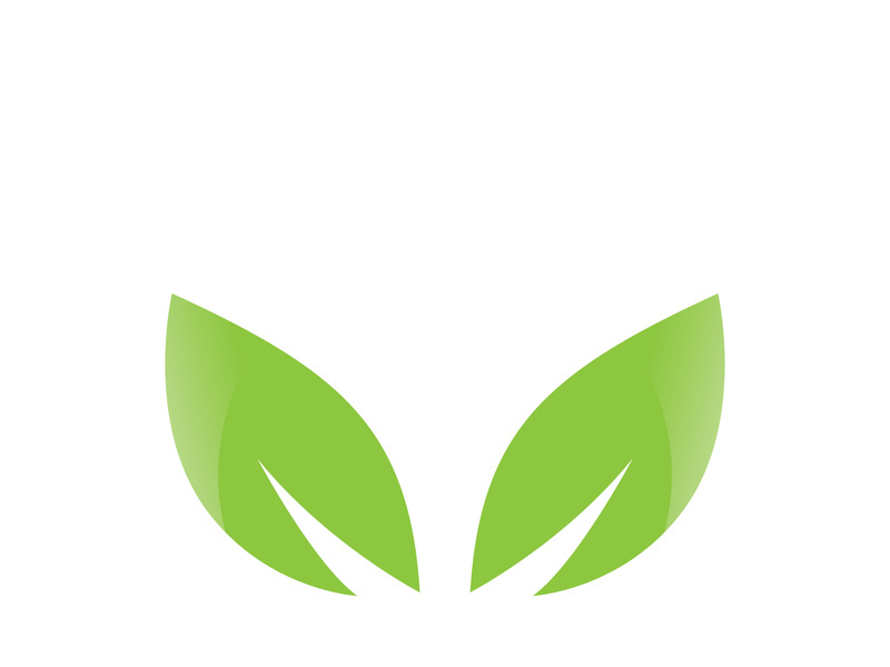 Green leaf ecological element vector icon logo