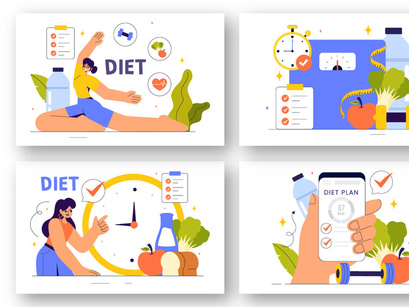 13 Healthy Diet Plan Illustration