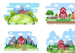 28 Cute Cartoon Farm Animals Illustration