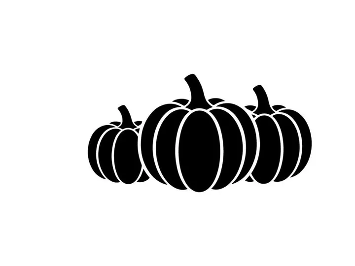 Silhouette of Pumpkins for Autumn or Halloween Decorations