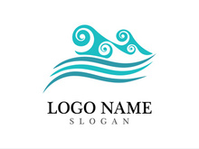 Wave beach vector illustration design logo