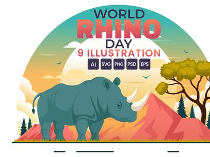 9 World Rhino Day Illustration