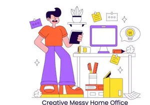 10 Creative Messy Home Office Illustration