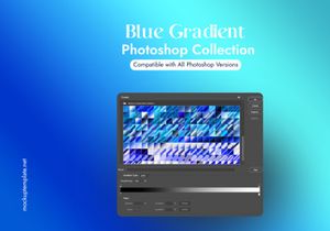 300 Blue Gradient Photoshop (FREE)